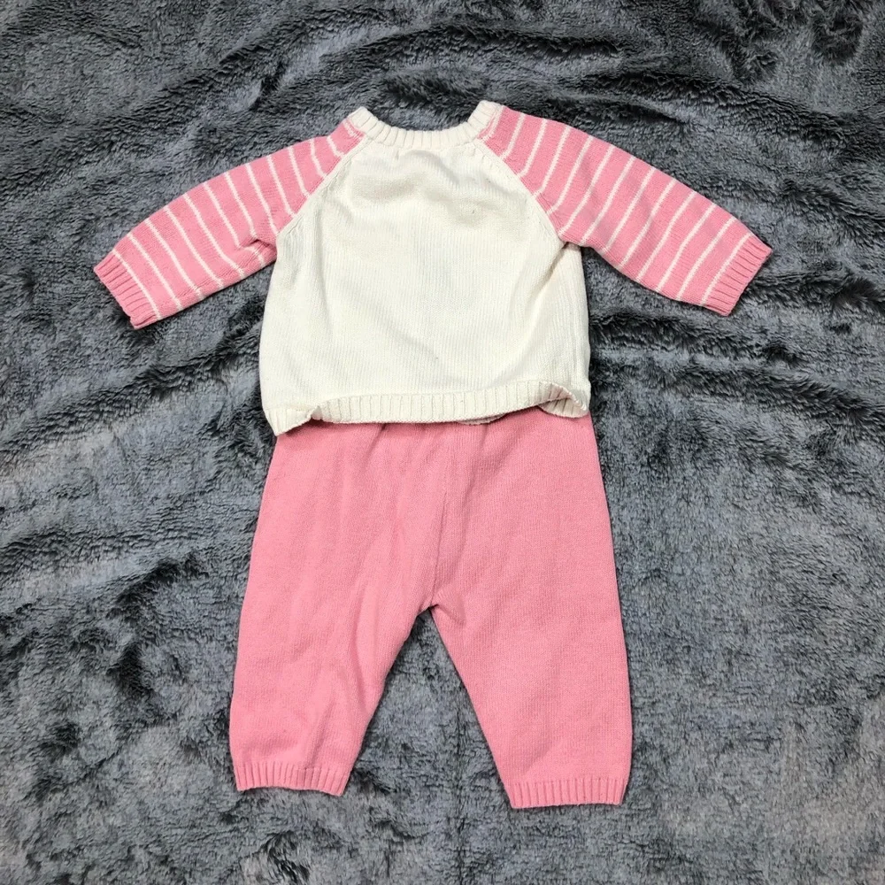 Cherokee Pink Bear Sweater Outfit size 3 months - Picture 6 of 11